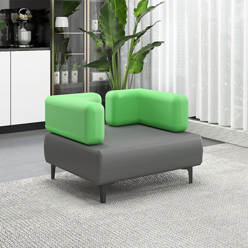 29.53 "H Sofá de cuero Faux Sofá con brazo de esmoquin contemporáneo en gris