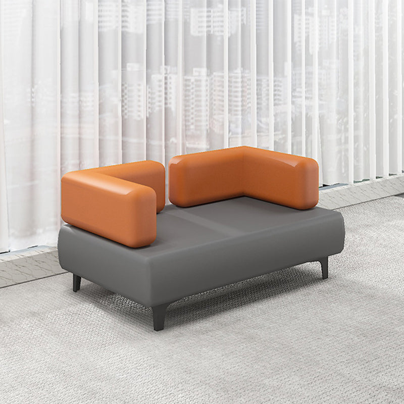 29.53 "H Sofá de cuero Faux Sofá con brazo de esmoquin contemporáneo en gris