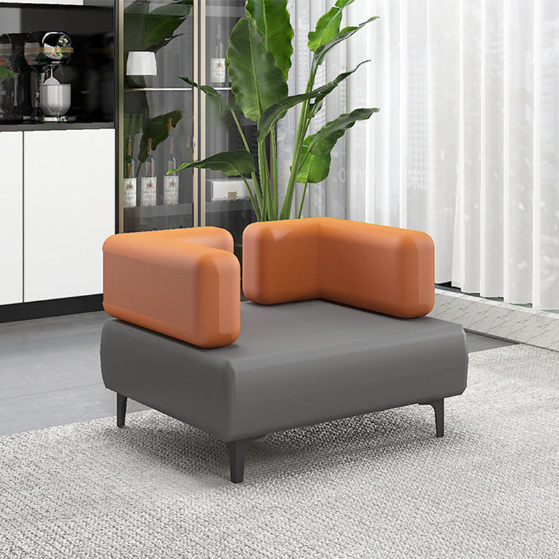 29.53 "H Sofá de cuero Faux Sofá con brazo de esmoquin contemporáneo en gris