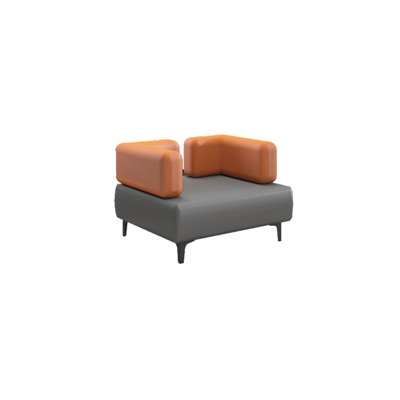 29.53 "H Sofá de cuero Faux Sofá con brazo de esmoquin contemporáneo en gris