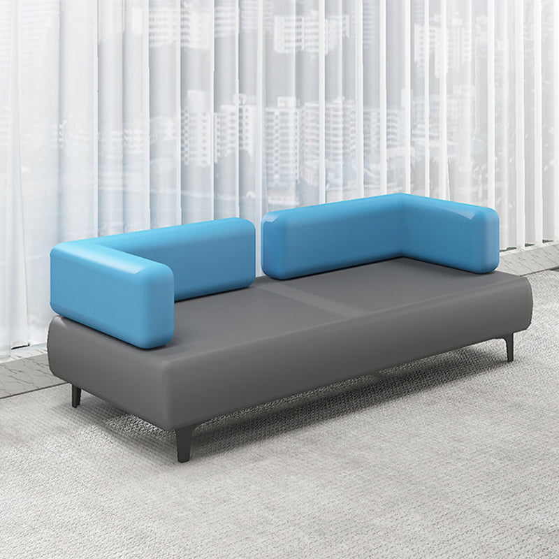 29.53 "H Sofá de cuero Faux Sofá con brazo de esmoquin contemporáneo en gris