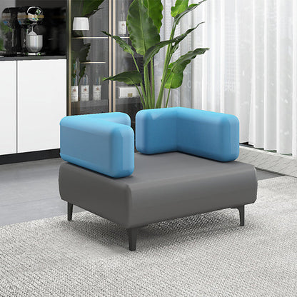 29.53 "H Sofá de cuero Faux Sofá con brazo de esmoquin contemporáneo en gris