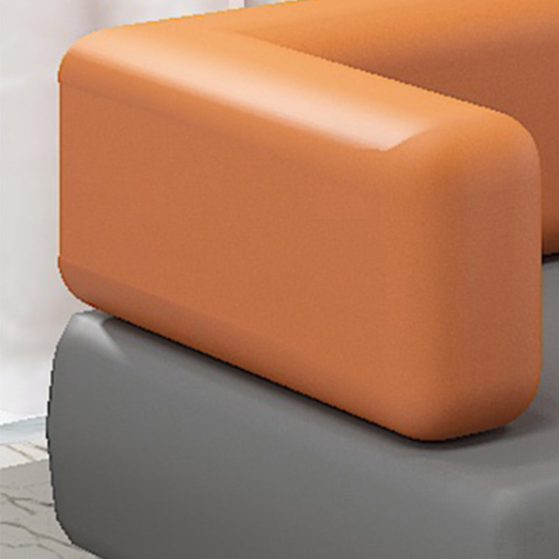 29.53 "H Sofá de cuero Faux Sofá con brazo de esmoquin contemporáneo en gris