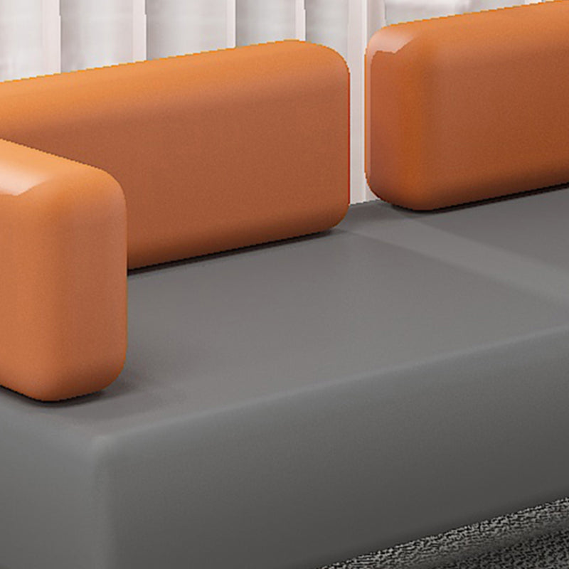 29.53 "H Sofá de cuero Faux Sofá con brazo de esmoquin contemporáneo en gris