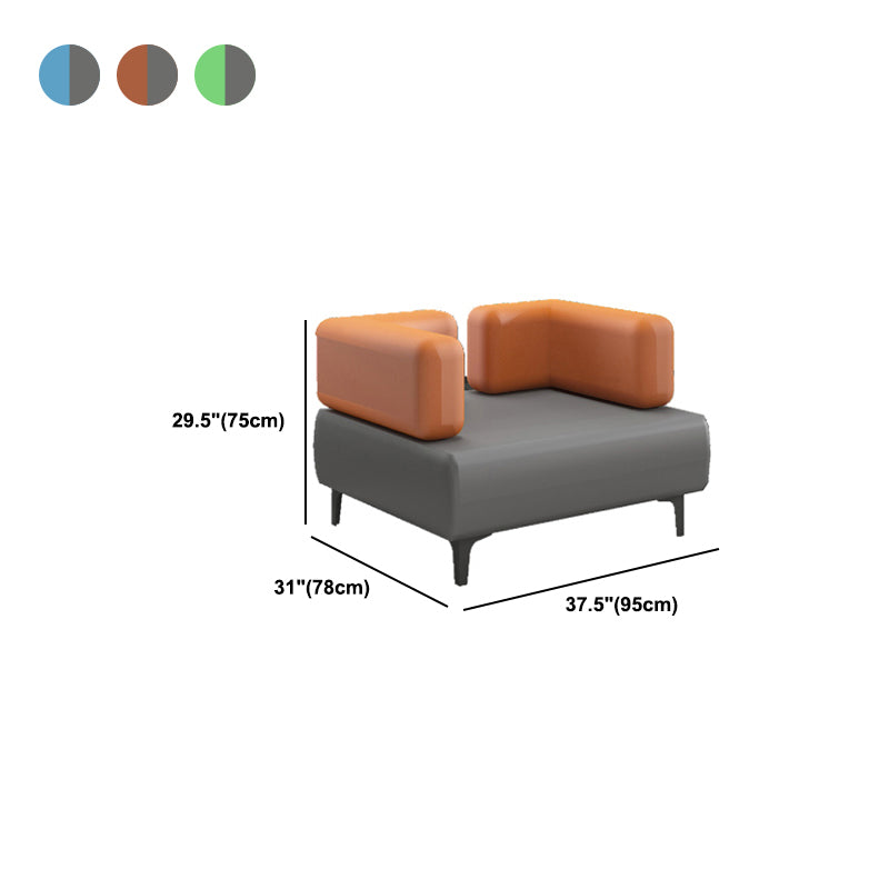 29.53 "H Sofá de cuero Faux Sofá con brazo de esmoquin contemporáneo en gris