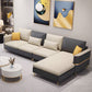Contemporary 4-Seater Sectional with Square Arms for Living Room Dark Gray-White Right Latex Clearhalo 'furn' 'furn_sectionals' 'Furniture' 'Living Room Furniture' 'Sectionals' 5765708