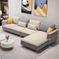 Contemporary 4-Seater Sectional with Square Arms for Living Room Light Gray-White Right Clearhalo 'furn' 'furn_sectionals' 'Furniture' 'Living Room Furniture' 'Sectionals' 5765711