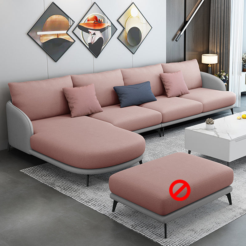 L-Shape Sectional with Sloped Arms and Pillow Back for 4 People