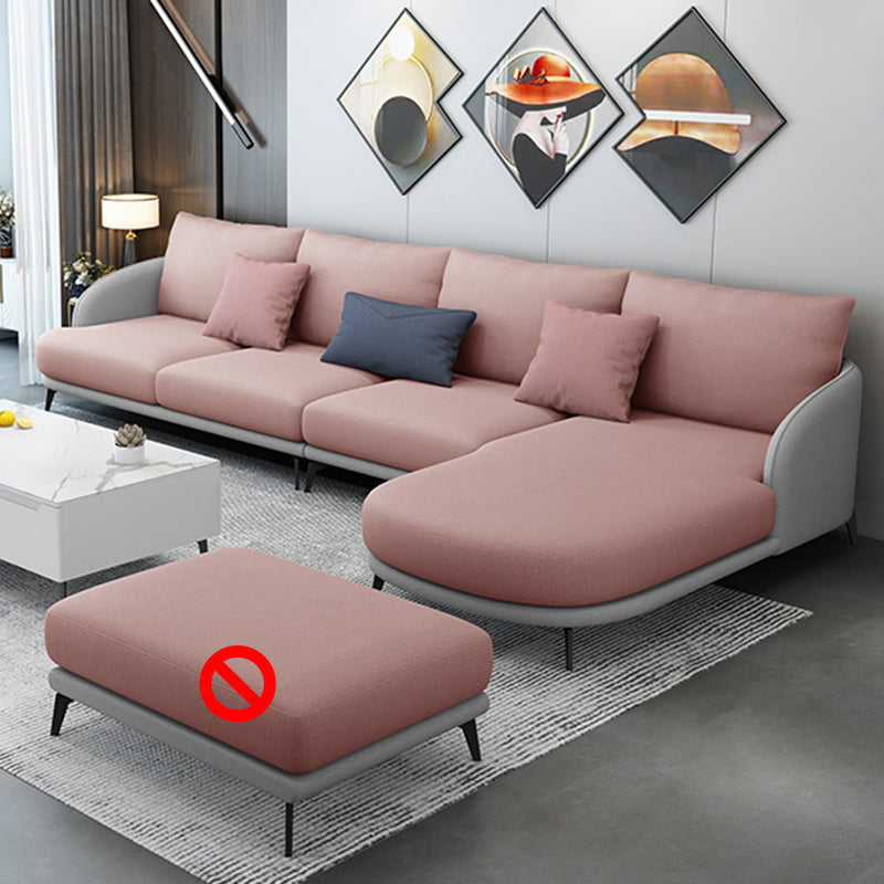 L-Shape Sectional with Sloped Arms and Pillow Back for 4 People
