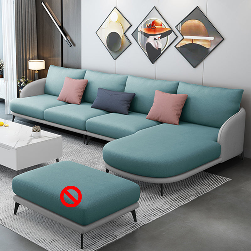 L-Shape Sectional with Sloped Arms and Pillow Back for 4 People