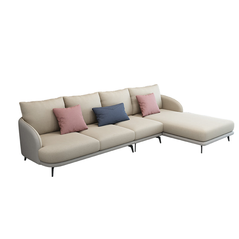 L-Shape Sectional with Sloped Arms and Pillow Back for 4 People