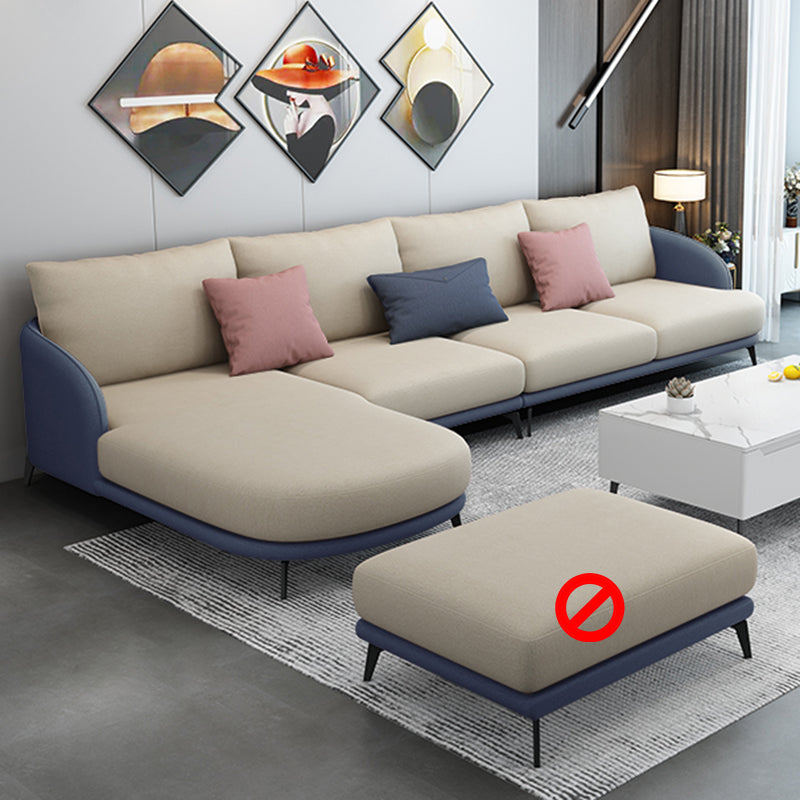 L-Shape Sectional with Sloped Arms and Pillow Back for 4 People