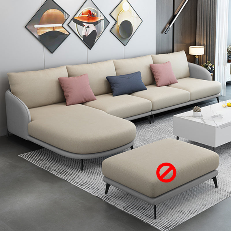 L-Shape Sectional with Sloped Arms and Pillow Back for 4 People