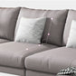 Square 4-Seater Sectional with Pillows Back in Linen Blend L-shape Sectional Clearhalo 'furn' 'furn_sectionals' 'Furniture' 'Living Room Furniture' 'Sectionals' 5765809