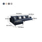 Square 4-Seater Sectional with Pillows Back in Linen Blend L-shape Sectional Clearhalo 'furn' 'furn_sectionals' 'Furniture' 'Living Room Furniture' 'Sectionals' 5765817