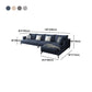Square 4-Seater Sectional with Pillows Back in Linen Blend L-shape Sectional Clearhalo 'furn' 'furn_sectionals' 'Furniture' 'Living Room Furniture' 'Sectionals' 5765818