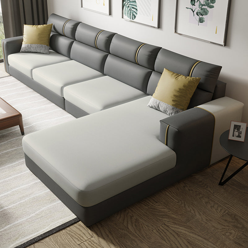 Contemporaneo a forma di L sezionale con chaise e braccia ad incasso