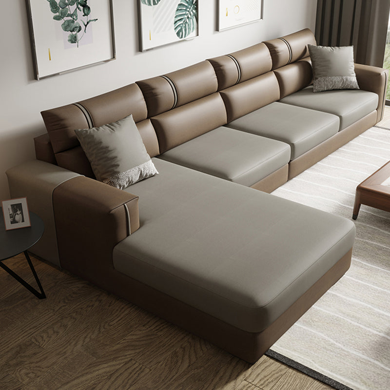 Contemporaneo a forma di L sezionale con chaise e braccia ad incasso