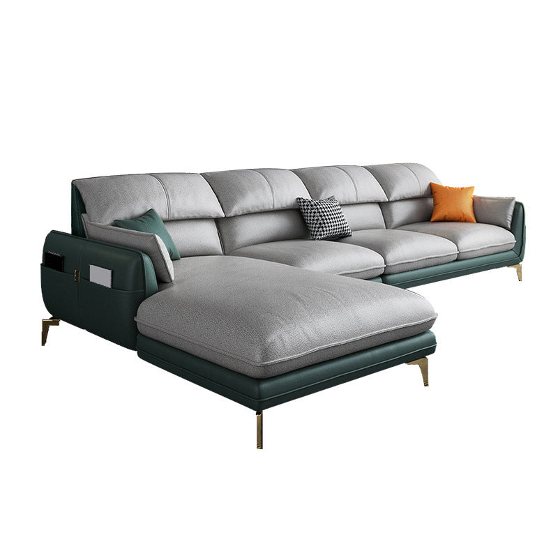 Contemporary 4-Seater with Storage and Pillow Back for Living Room Clearhalo 'furn' 'furn_sectionals' 'Furniture' 'Living Room Furniture' 'Sectionals' 5765930