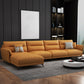 Contemporary 4-Seater Sectional with Pillow Top Arms in Faux Leather Yellow Left Clearhalo 'furn' 'furn_sectionals' 'Furniture' 'Living Room Furniture' 'Sectionals' 5765996