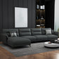 Contemporary 4-Seater Sectional with Pillow Top Arms in Faux Leather Dark Gray Left Clearhalo 'furn' 'furn_sectionals' 'Furniture' 'Living Room Furniture' 'Sectionals' 5766000