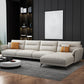 Contemporary 4-Seater Sectional with Pillow Top Arms in Faux Leather Off-White Right Clearhalo 'furn' 'furn_sectionals' 'Furniture' 'Living Room Furniture' 'Sectionals' 5766010