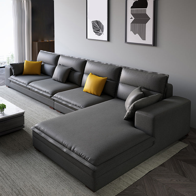 Sezione contemporanea con braccia top a cuscino per 4 persone divano stazionario
