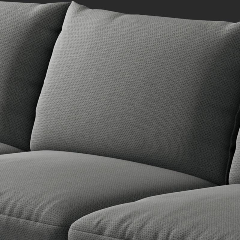 Sezione moderna con cuscino con miscela di lino posteriore e cuscino per 4 persone