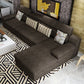 Modern Linen Blend Sectional with Pillow Top Arm for 4 People