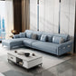 Faux Leather 4-Seater Sectional with Flared Arms and Storage for Living Room Blue Left Clearhalo 'furn' 'furn_sectionals' 'Furniture' 'Living Room Furniture' 'Sectionals' 5766095