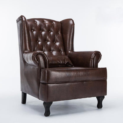 Mident secolo moderno da 33,46 "in pelle larga sedia a braccia arrotolata