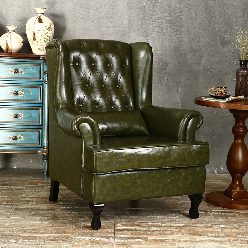 Mident secolo moderno da 33,46 "in pelle larga sedia a braccia arrotolata