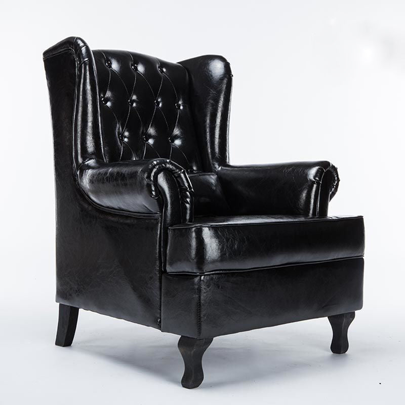 Mident secolo moderno da 33,46 "in pelle larga sedia a braccia arrotolata