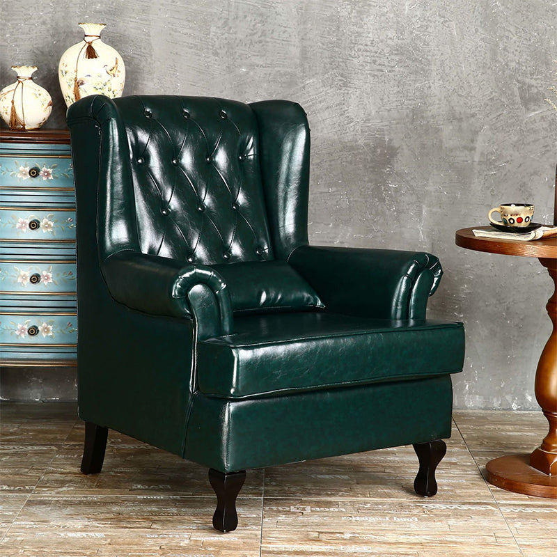 Mident secolo moderno da 33,46 "in pelle larga sedia a braccia arrotolata