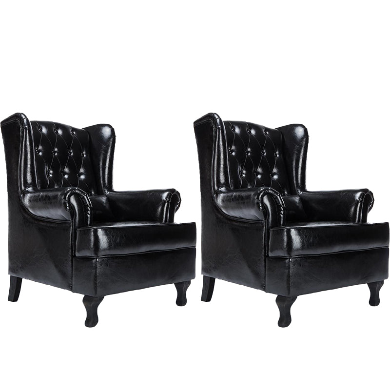 Mident secolo moderno da 33,46 "in pelle larga sedia a braccia arrotolata