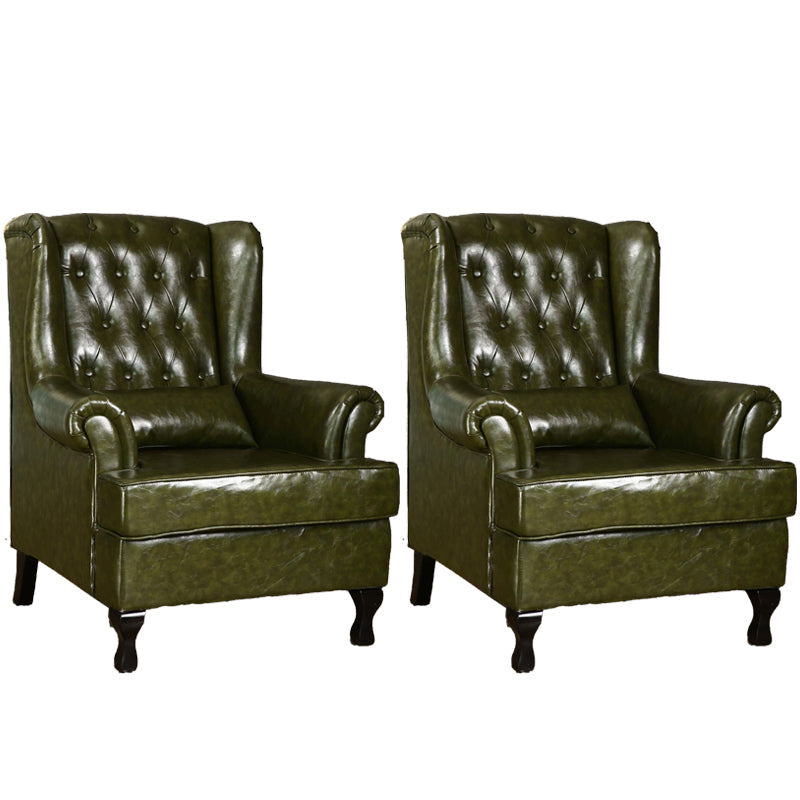 Mident secolo moderno da 33,46 "in pelle larga sedia a braccia arrotolata