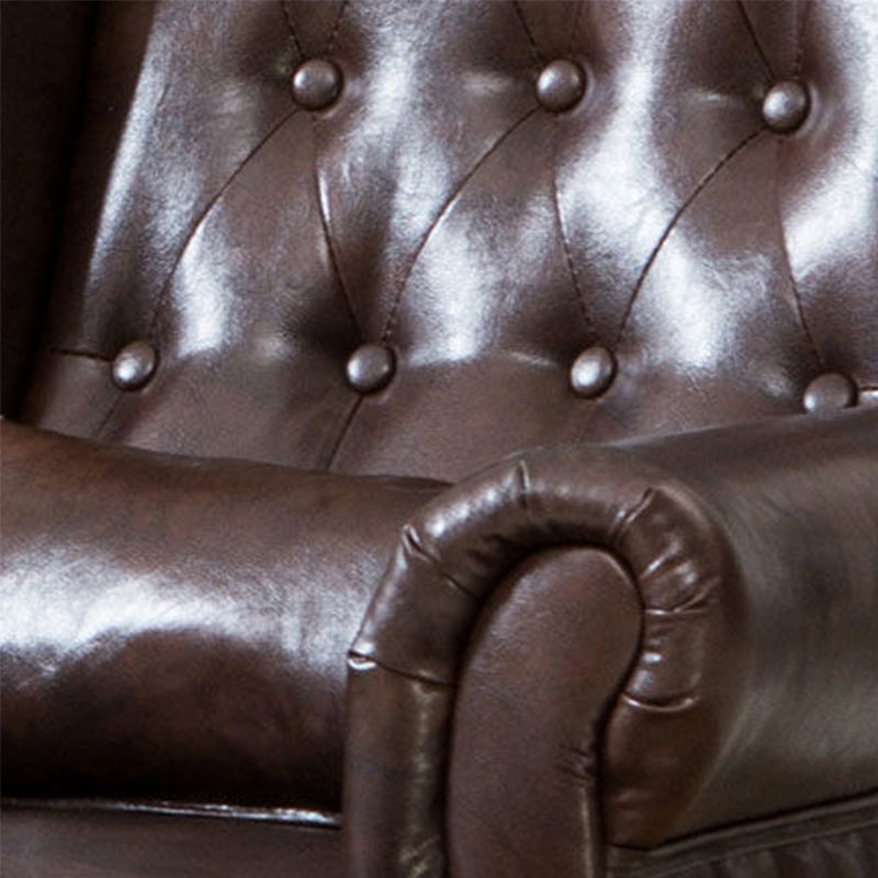 Mident secolo moderno da 33,46 "in pelle larga sedia a braccia arrotolata