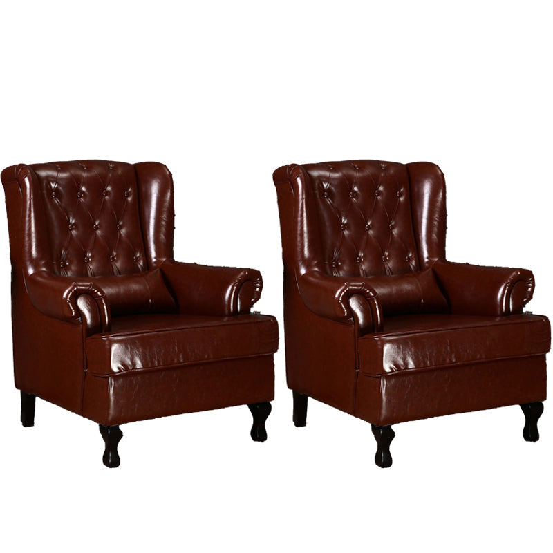 Mident secolo moderno da 33,46 "in pelle larga sedia a braccia arrotolata