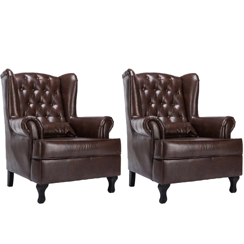 Mident secolo moderno da 33,46 "in pelle larga sedia a braccia arrotolata