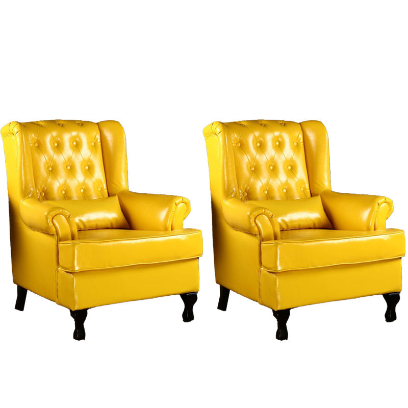 Mident secolo moderno da 33,46 "in pelle larga sedia a braccia arrotolata