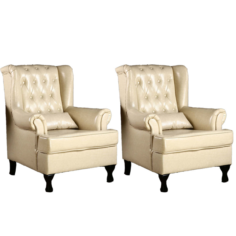 Mident secolo moderno da 33,46 "in pelle larga sedia a braccia arrotolata