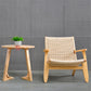 Nordic Arms Included Wood Square Arms Woven Back Lounge Accent Chair