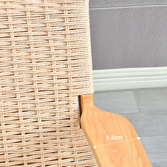 Nordic Arms Included Wood Square Arms Woven Back Lounge Accent Chair