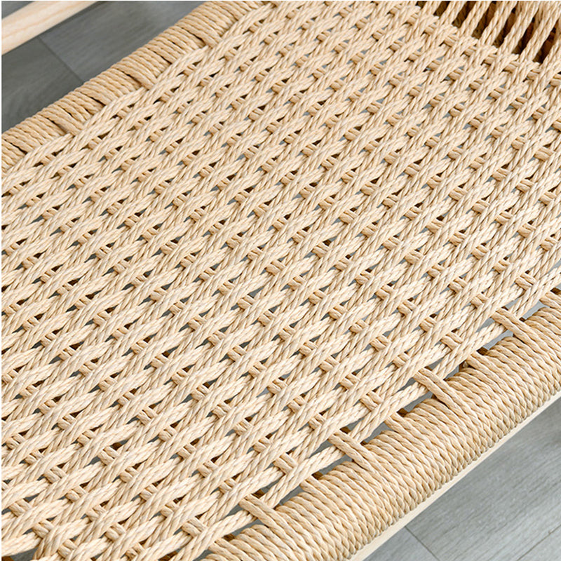 Nordic Arms Included Wood Square Arms Woven Back Lounge Accent Chair