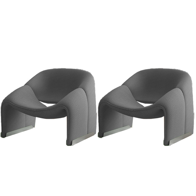 Mid-Century Modern Fixed Back Accent Chair Armless Accent Room Chair for Living Room