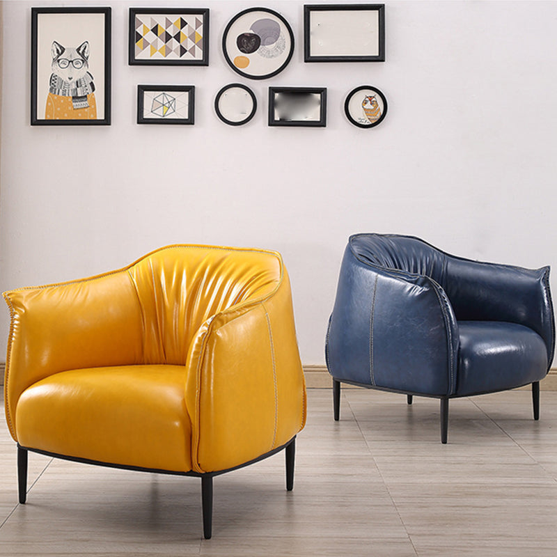 31,89 "sedia singola divano in stile metà secolo PU Sedia a braccioli svasati