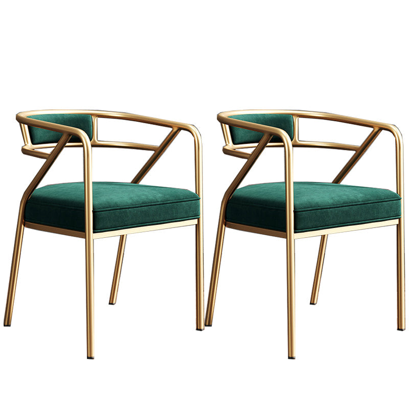 Glam Style 21.65" Wide Fixed Back Sponge Metal Frame Arm Chair