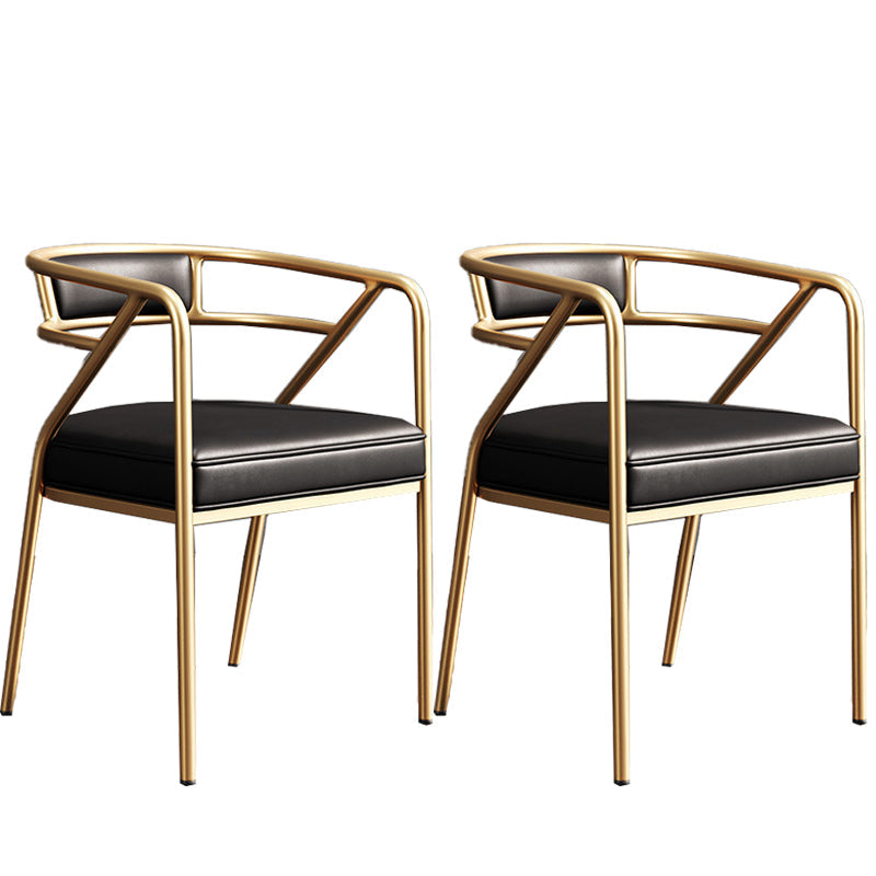 Glam Style 21.65" Wide Fixed Back Sponge Metal Frame Arm Chair