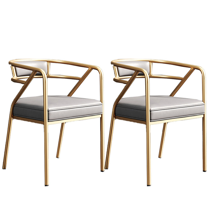 Glam Style 21.65" Wide Fixed Back Sponge Metal Frame Arm Chair