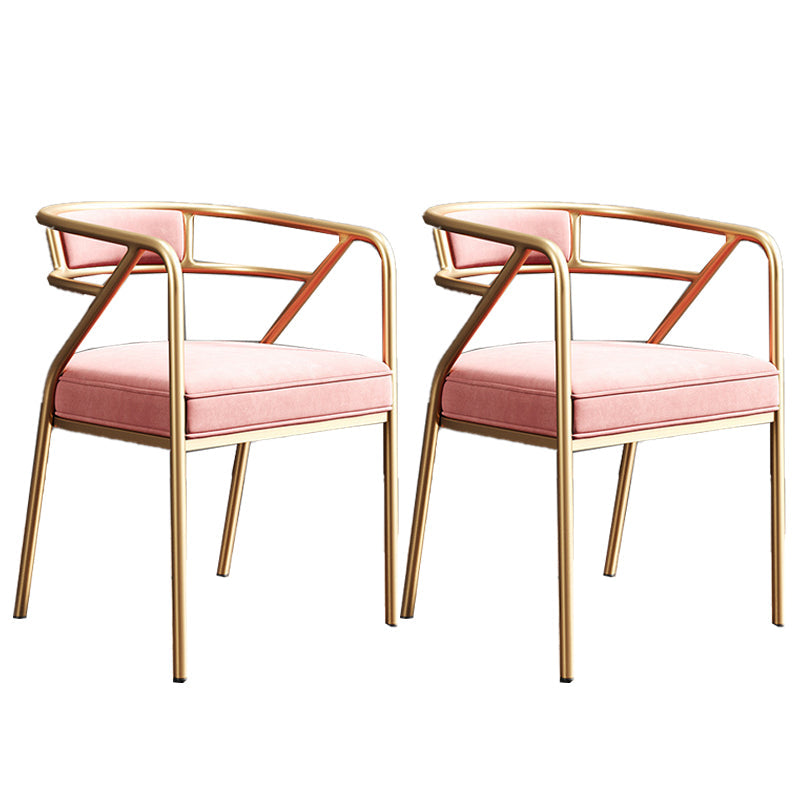 Glam Style 21.65" Wide Fixed Back Sponge Metal Frame Arm Chair